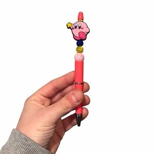 Kirby Custom Beaded Pen - Comes With One Extra Pen Refill